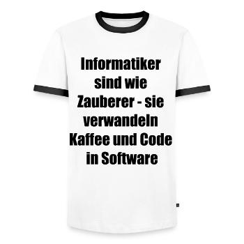 Ein witziges Geschenk für Kaffee Trinker - Männer Kontrast-T-Shirt - Weiß/Schwarz - Vorne - AI Model Female 172 light (172cm) & AI Model Male 178 dark (178cm)