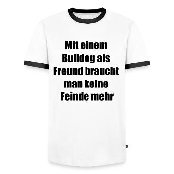 Bulldog Saying Gift - Men's Ringer Shirt - white/black - Front - AI Model Female 172 light (172cm) & AI Model Male 178 dark (178cm)