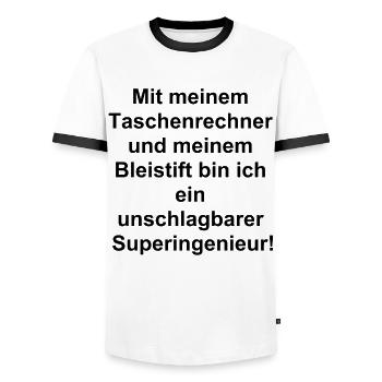 Le combo ultime du succès des super-héros - T-shirt contrasté Homme - blanc/noir - Devant - AI Model Female 172 light (172cm) & AI Model Male 178 dark (178cm)