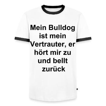 Gift for Dog Lover - Men's Ringer Shirt - white/black - Front - AI Model Female 172 light (172cm) & AI Model Male 178 dark (178cm)
