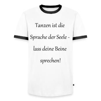 Talk to your dance gift - Men's Ringer Shirt - white/black - Front - AI Model Female 172 light (172cm) & AI Model Male 178 dark (178cm)