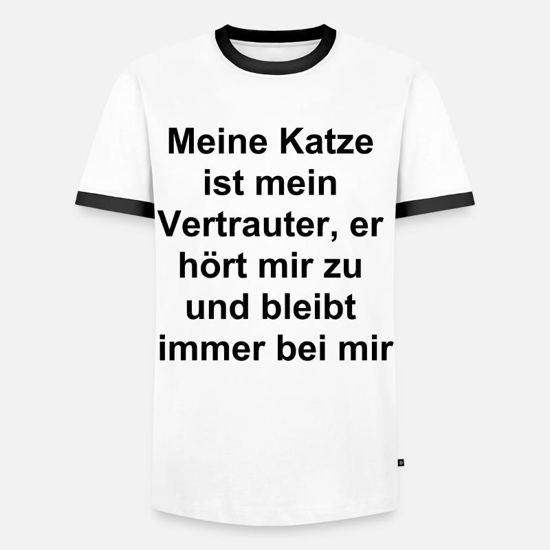 Tierischer Begleiter - Männer Kontrast-T-Shirt - Weiß/Schwarz