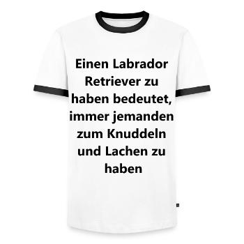 Geschenkidee Labrador - Männer Kontrast-T-Shirt - Weiß/Schwarz - Vorne - AI Model Female 172 light (172cm) & AI Model Male 178 dark (178cm)