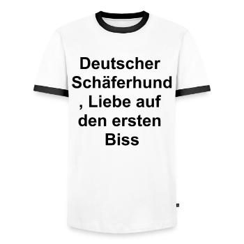 Geschenk für Hundefans - Männer Kontrast-T-Shirt - Weiß/Schwarz - Vorne - AI Model Female 172 light (172cm) & AI Model Male 178 dark (178cm)