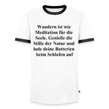 Sleepwalker Gift - Men's Ringer Shirt - white/black - Front - AI Model Female 172 light (172cm) & AI Model Male 178 dark (178cm)