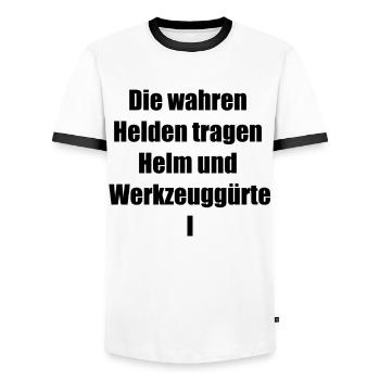Stolzer Bauarbeiter Geschenk - Männer Kontrast-T-Shirt - Weiß/Schwarz - Vorne - AI Model Female 172 light (172cm) & AI Model Male 178 dark (178cm)