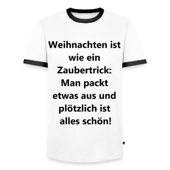 Magisches Weihnachtsgeschenk - Männer Kontrast-T-Shirt - Weiß/Schwarz - Vorne - AI Model Female 172 light (172cm) & AI Model Male 178 dark (178cm)