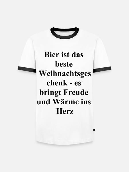 Fröhliches Biergeschenk - Männer Kontrast-T-Shirt - Weiß/Schwarz