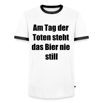 Allerseelen Geschenk - Männer Kontrast-T-Shirt - Weiß/Schwarz - Vorne - AI Model Female 172 light (172cm) & AI Model Male 178 dark (178cm)