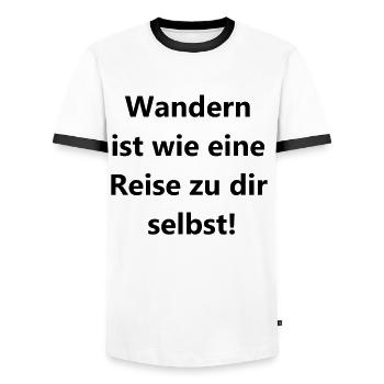 Wanderfreude Geschenk - Männer Kontrast-T-Shirt - Weiß/Schwarz - Vorne - AI Model Female 172 light (172cm) & AI Model Male 178 dark (178cm)