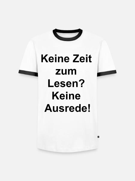 Lesezeit Geschenk - Männer Kontrast-T-Shirt - Weiß/Schwarz