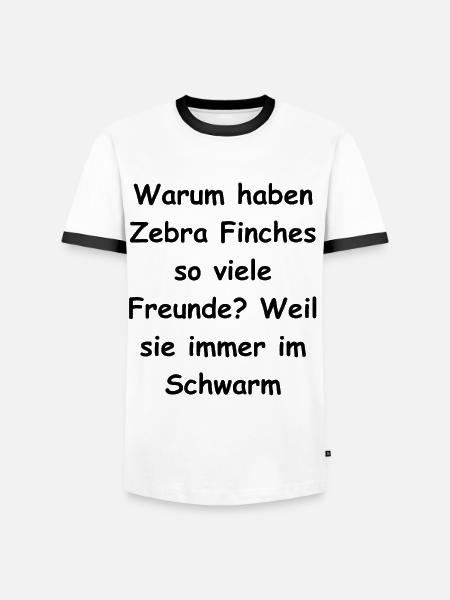 Zebra Finch Geschenk - Männer Kontrast-T-Shirt - Weiß/Schwarz