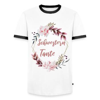 Schwester Tante Schwangerschaft Mom to be Mama - Männer Kontrast-T-Shirt - Weiß/Schwarz - Vorne - AI Model Female 172 light (172cm) & AI Model Male 178 dark (178cm)