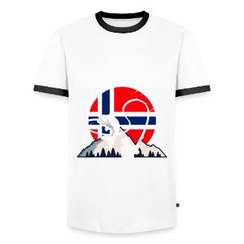 Ich Brauche Keine Therapie Ich Muss Nach Norwegen - Männer Kontrast-T-Shirt - Weiß/Schwarz - Vorne - AI Model Female 172 light (172cm) & AI Model Male 178 dark (178cm)