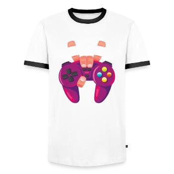 Gamer Girl Gamerin Zockerin Zocken Gamer - Männer Kontrast-T-Shirt - Weiß/Schwarz - Vorne - AI Model Female 172 light (172cm) & AI Model Male 178 dark (178cm)