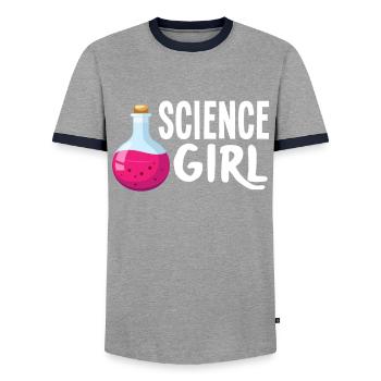Funny chemistry chemist science - Men's Ringer Shirt - grey/navy  - Front - AI Model Female 172 light (172cm) & AI Model Male 178 light (178cm)