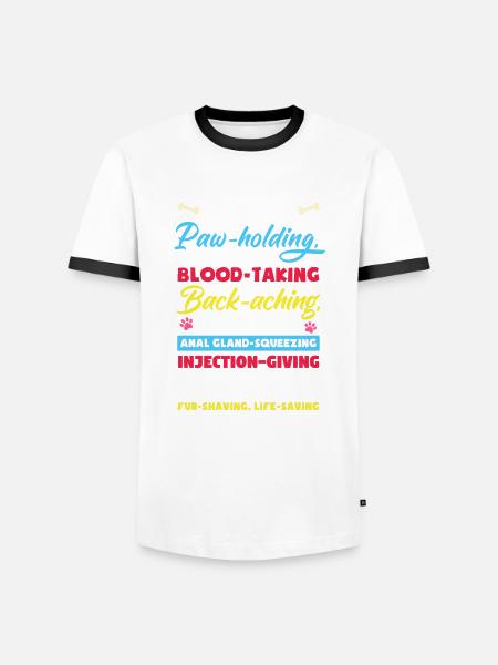Funny vet nurse gift - Men's Ringer Shirt - white/black