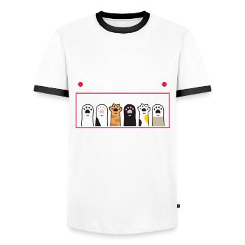 Cadeau d'infirmière vétérinaire drôle - T-shirt contrasté Homme - blanc/noir - Devant - AI Model Female 172 light (172cm) & AI Model Male 178 dark (178cm)