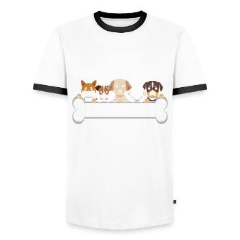 Dog owner, dog lover, dog lover - Men's Ringer Shirt - white/black - Front - AI Model Female 172 light (172cm) & AI Model Male 178 dark (178cm)