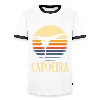 Martial arts retro capoeira gift sport athlete - Men's Ringer Shirt - white/black - Front - AI Model Female 172 light (172cm) & AI Model Male 178 dark (178cm)