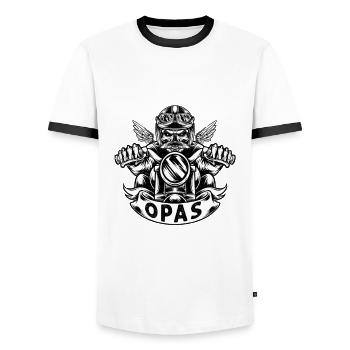 Nur die Besten Opas Fahren Motorrad - Männer Kontrast-T-Shirt - Weiß/Schwarz - Vorne - AI Model Female 172 light (172cm) & AI Model Male 178 dark (178cm)