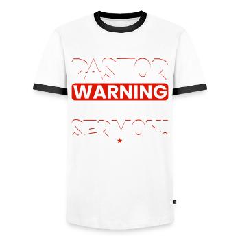 Pastor Pastor Clergy Reverend Preacher Gifts - Men's Ringer Shirt - white/black - Front - AI Model Female 172 light (172cm) & AI Model Male 178 dark (178cm)