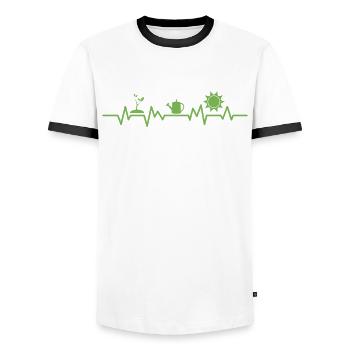 Jardinier Jardinier PaysageUr Cadeau - T-shirt contrasté Homme - blanc/noir - Devant - AI Model Female 172 light (172cm) & AI Model Male 178 dark (178cm)