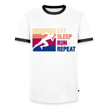 Lustiges Laufen Läufer Lauf Geschenk - Männer Kontrast-T-Shirt - Weiß/Schwarz - Vorne - AI Model Female 172 light (172cm) & AI Model Male 178 dark (178cm)