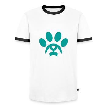 Funny Veterinary Student Veterinary Medicine Student - Men's Ringer Shirt - white/black - Front - AI Model Female 172 light (172cm) & AI Model Male 178 dark (178cm)