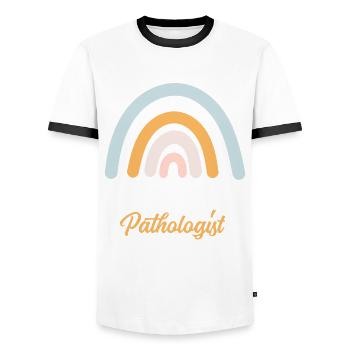 Speech therapist Speech therapy teacher Speech therapist - Men's Ringer Shirt - white/black - Front - AI Model Female 172 light (172cm) & AI Model Male 178 dark (178cm)