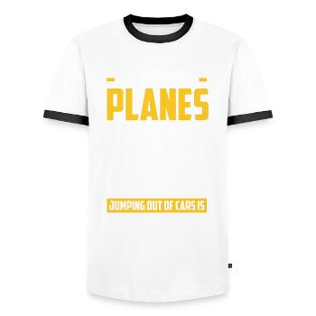 Parachutistes parachutistes - T-shirt contrasté Homme - blanc/noir - Devant - AI Model Female 172 light (172cm) & AI Model Male 178 dark (178cm)