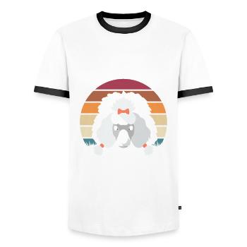 Pudel - Männer Kontrast-T-Shirt - Weiß/Schwarz - Vorne - AI Model Female 172 light (172cm) & AI Model Male 178 dark (178cm)