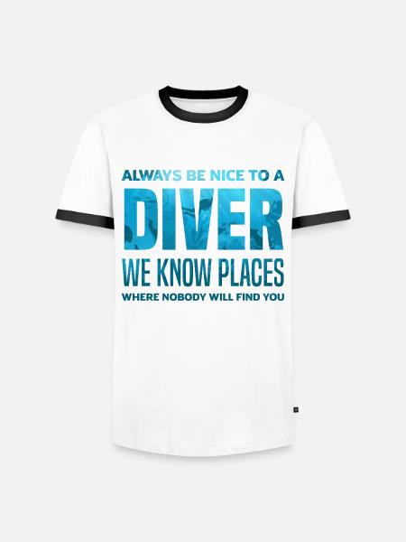 Diving Divers Funny Diver Gift - Men's Ringer Shirt - white/black
