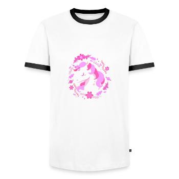 Ich Werde Eine Große Schwester Einhorn - Männer Kontrast-T-Shirt - Weiß/Schwarz - Vorne - AI Model Female 172 light (172cm) & AI Model Male 178 dark (178cm)