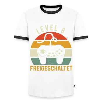8. Geburtstag 8 Jahre Gamer Gaming Geburtstag - Männer Kontrast-T-Shirt - Weiß/Schwarz - Vorne - AI Model Female 172 light (172cm) & AI Model Male 178 dark (178cm)