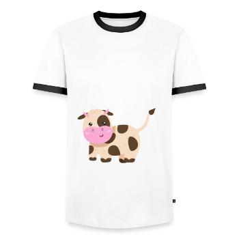 Ich Würde Jetzt Lieber Kühe Melken Kuh Bauer - Männer Kontrast-T-Shirt - Weiß/Schwarz - Vorne - AI Model Female 172 light (172cm) & AI Model Male 178 dark (178cm)