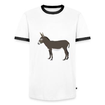 Ein Leben Ohne Esel Ist Möglich Aber Sinnlos Esel - Männer Kontrast-T-Shirt - Weiß/Schwarz - Vorne - AI Model Female 172 light (172cm) & AI Model Male 178 dark (178cm)