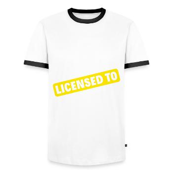 Driver's License Passed Gift - Men's Ringer Shirt - white/black - Front - AI Model Female 172 light (172cm) & AI Model Male 178 dark (178cm)