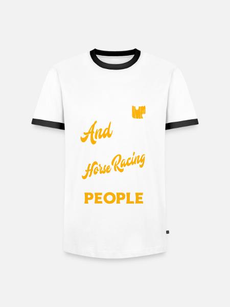 Pferderennen - Männer Kontrast-T-Shirt - Weiß/Schwarz