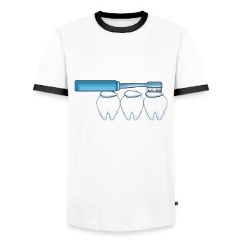 Dentist Dental Assistant Dental Assistant Gift - Men's Ringer Shirt - white/black - Front - AI Model Female 172 light (172cm) & AI Model Male 178 dark (178cm)