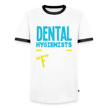 Dentist Dental Assistant Dental Assistant Gift - Men's Ringer Shirt - white/black - Front - AI Model Female 172 light (172cm) & AI Model Male 178 dark (178cm)