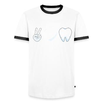 Dentist Dental Assistant Dental Assistant Gift - Men's Ringer Shirt - white/black - Front - AI Model Female 172 light (172cm) & AI Model Male 178 dark (178cm)