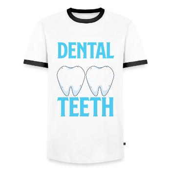 Dentist Dental Assistant Dental Assistant Gift - Men's Ringer Shirt - white/black - Front - AI Model Female 172 light (172cm) & AI Model Male 178 dark (178cm)