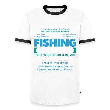 Fun Fishing Angler Fisherman Gift - Men's Ringer Shirt - white/black - Front - AI Model Female 172 light (172cm) & AI Model Male 178 dark (178cm)