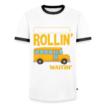 Funny school bus driver school bus bus driver - Men's Ringer Shirt - white/black - Front - AI Model Female 172 light (172cm) & AI Model Male 178 dark (178cm)