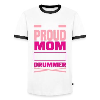 Cadeau de batteur de batterie - T-shirt contrasté Homme - blanc/noir - Devant - AI Model Female 172 light (172cm) & AI Model Male 178 dark (178cm)
