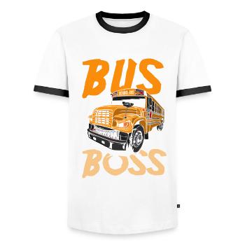 Funny school bus driver school bus bus driver - Men's Ringer Shirt - white/black - Front - AI Model Female 172 light (172cm) & AI Model Male 178 dark (178cm)