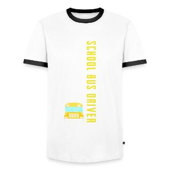 Funny school bus driver school bus bus driver - Men's Ringer Shirt - white/black - Front - AI Model Female 172 light (172cm) & AI Model Male 178 dark (178cm)
