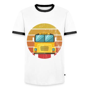 Funny school bus driver school bus bus driver - Men's Ringer Shirt - white/black - Front - AI Model Female 172 light (172cm) & AI Model Male 178 dark (178cm)