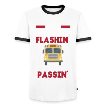 Funny school bus driver school bus bus driver - Men's Ringer Shirt - white/black - Front - AI Model Female 172 light (172cm) & AI Model Male 178 dark (178cm)